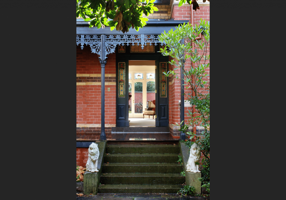 Front door entrance way to Canterbury Victorian Home